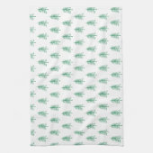 ミニマルモダンリストグリーンクリスマスツリー キッチンタオル (縦)