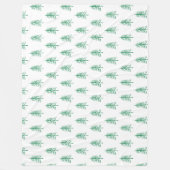 ミニマルモダンリストグリーンクリスマスツリー フリースブランケット (正面)