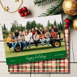 ミニマルモダンリストグリーンクリスマス シーズンカード