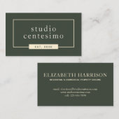 ミニマルモダンリストグリーンクリーム 名刺 (正面/裏面)