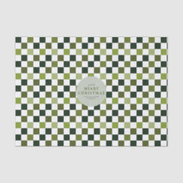 ミニマルモダンリストグリーンチェッククリスマス 薄葉紙