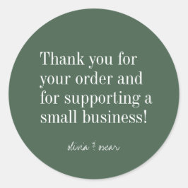 ミニマルモダンリストグリーンホワイト編集可能ありがとう ラウンドシール