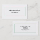 ミニマルモダンリストグリーンホワイト 名刺 (正面/裏面)