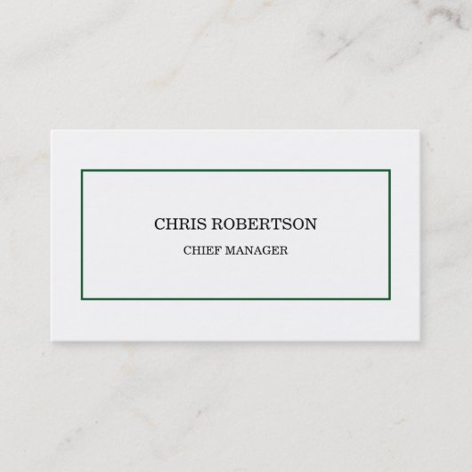 ミニマルモダンリストグリーンホワイト 名刺 (正面)