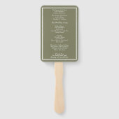 ミニマルモダンリストグリーン結婚式 プログラム ハンドファン (裏面)