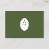 ミニマルモダンリストグリーン+ホワイトウェディングレセプション エンクロージャーカード (裏面)