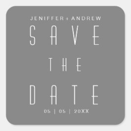 ミニマルモダンリストグレイ日付の保存 スクエアシール