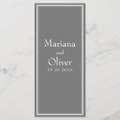 ミニマルモダンリストグレイ結婚ズメニュー メニュー (裏面)