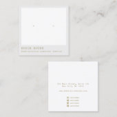 ミニマルモダンリストグレーイヤリングジュエリー表示 スクエア名刺 (正面/裏面)