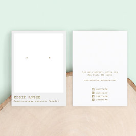 ミニマルモダンリストグレーイヤリングジュエリー表示 名刺