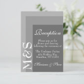 ミニマルモダンリストグレーウェディングレセプションカード サンキューカード (スタンド正面)