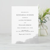 ミニマルモダンリストグレーウォーターカラーリハーサルディナー 招待状 (スタンド正面)