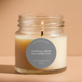 ミニマルモダンリストグレーキャンドル製品ラベル ラウンドシール