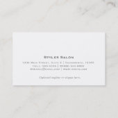 ミニマルモダンリストグレークラスビジネスカード 名刺 (裏面)