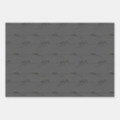 ミニマルモダンリストグレーツリースタークリスマス ラッピングペーパーシート (正面)