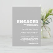 ミニマルモダンリストグレー婚約パーティ 招待状 (スタンド正面)