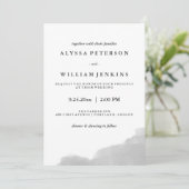 ミニマルモダンリストグレー水カラスプラッシュ 招待状 (スタンド正面)