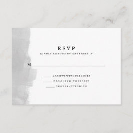 ミニマルモダンリストグレー水色スプラッシュRSVP 出欠カード