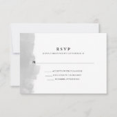 ミニマルモダンリストグレー水色スプラッシュRSVP 出欠カード (正面)