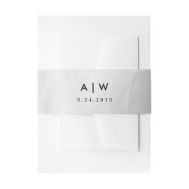 ミニマルモダンリストグレー水色 招待状ベリーバンド