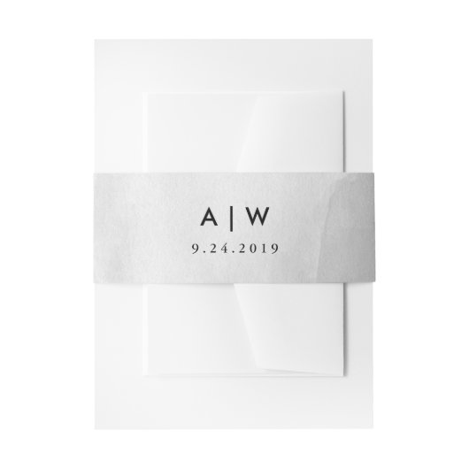 ミニマルモダンリストグレー水色 招待状ベリーバンド (正面例)