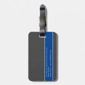 ミニマルモダンリストグレー深いブルーカラー ラゲッジタグ (裏面縦)