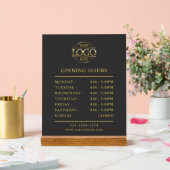 ミニマルモダンリストグレー金ゴールド営業営業時間 アクリルサイン (ウェディング)