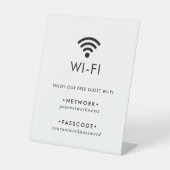 ミニマルモダンリストゲストWi-Fiサイン 台座サイン (正面)