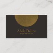 ミニマルモダンリストコッパー濃い灰色ヨガインストラクター 名刺 (正面)