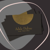 ミニマルモダンリストコッパー濃い灰色ヨガインストラクター 名刺