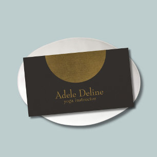 ミニマルモダンリストコッパー濃い灰色ヨガインストラクター 名刺