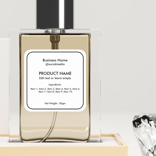 ミニマルモダンリストコンポーネント製品ラベル スクエアシール