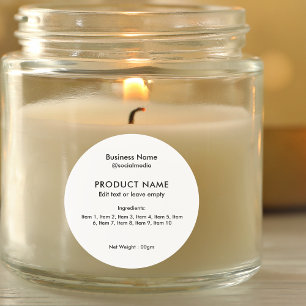 ミニマルモダンリストコンポーネント製品ラベル ラウンドシール