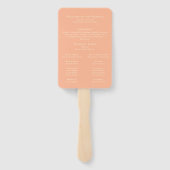 ミニマルモダンリストコーラルピーチ結婚式 プログラム ハンドファン (裏面)