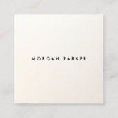 ミニマルモダンリストサテンアイボリーホワイトスクエア スクエア名刺 (正面)
