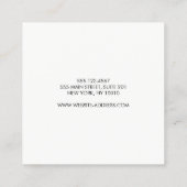 ミニマルモダンリストサテンアイボリーホワイトスクエア スクエア名刺 (裏面)