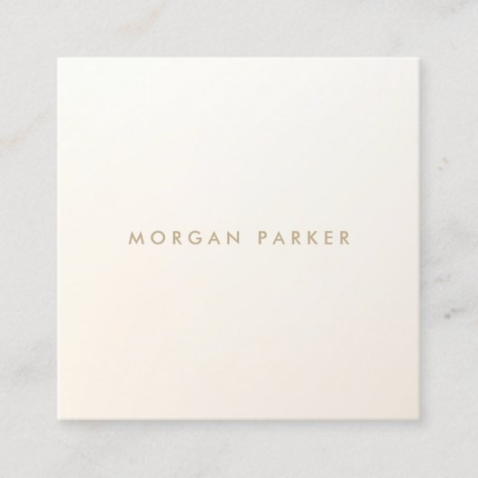 ミニマルモダンリストサテンアイボリーホワイトスクエア スクエア名刺 (正面)