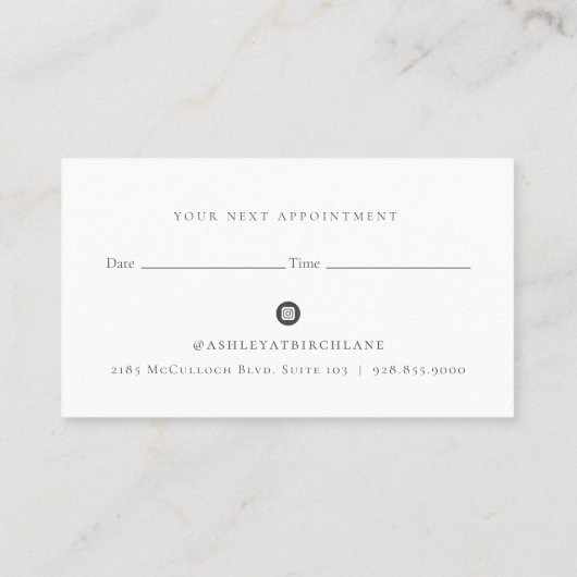 ミニマルモダンリストサボスロゴアポイントメント 名刺 (裏面)