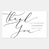 ミニマルモダンリストサンキューブライダルシャワー 長方形シール (正面)