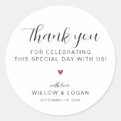 ミニマルモダンリストサンキュー結婚式の引き出物 ラウンドシール (正面)