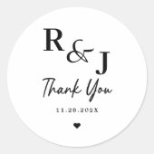 ミニマルモダンリストサンキュー結婚式の引き出物 ラウンドシール (正面)