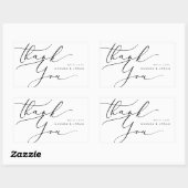 ミニマルモダンリストサンキュー結婚式の引き出物 長方形シール (シート)