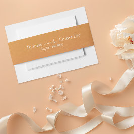 ミニマルモダンリストサンセットオータムモノグラム 招待状ベリーバンド