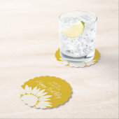 ミニマルモダンリストサンフラワーカスタムハッピーバースデー ペーパーコースター (インサイチュ)