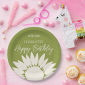ミニマルモダンリストサンフラワーカスタムハッピーバースデー ペーパープレート (パーティー)