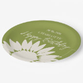 ミニマルモダンリストサンフラワーカスタムハッピーバースデー ペーパープレート (アングル)