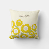 ミニマルモダンリストサンフラワーミニマル名前をカスタムする クッション (正面)