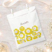 ミニマルモダンリストサンフラワーミニマル名前をカスタムする フェイバーバッグ (クリップ留めされた状態)