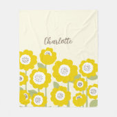 ミニマルモダンリストサンフラワーミニマル名前をカスタムする フリースブランケット (正面)