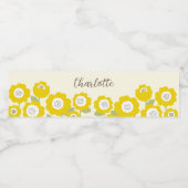 ミニマルモダンリストサンフラワーミニマル名前をカスタムする ペットボトルラベル (シングルラベル)